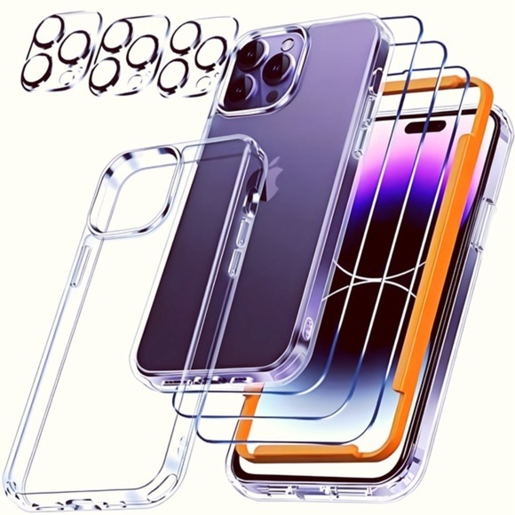 iPhone 14 Pro Max: Clear Case W Screen Protectors, Camera‎ Lens Covers & MagSafe - Picture 1 of 7